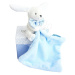Plyšový zajíček na mazlení Bunny Flower Box Doudou et Compagnie modrý 10 cm v dárkovém balení od