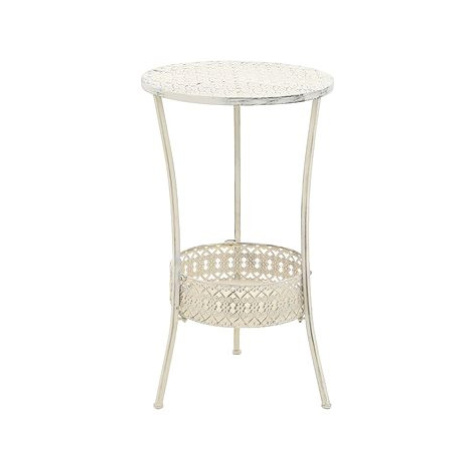Bistro stolek ve vintage stylu kulatý kovový 40x70 cm bílý SHUMEE