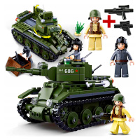 Stavebnice Tank T-34 Rudy 102 Dvě Figurky Armáda Lego Zbraň