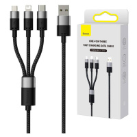 Baseus Kabel USB 3v1 Baseus řady StarSpeed, USB-C + Micro + Lightning 3,5A, 1,2 m (černý)