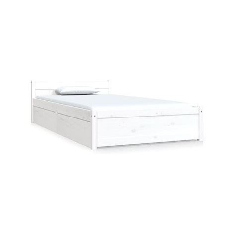 Rám postele se zásuvkami bílý 90 × 200 cm, 3103484 SHUMEE