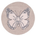 Lorena Canals koberce Přírodní koberec, ručně tkaný Butterfly - 160x160 (průměr) kruh cm