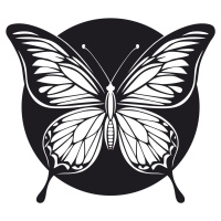Vsepropejska Motýl dekorace na zeď 10 Rozměr (cm): 38 x 34, Dekor: Černá