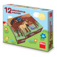 DINOTOYS - Kubus Domácí zvířátka 12 kostek