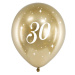 PartyDeco Latexové balónky - zlaté číslo 30 6ks
