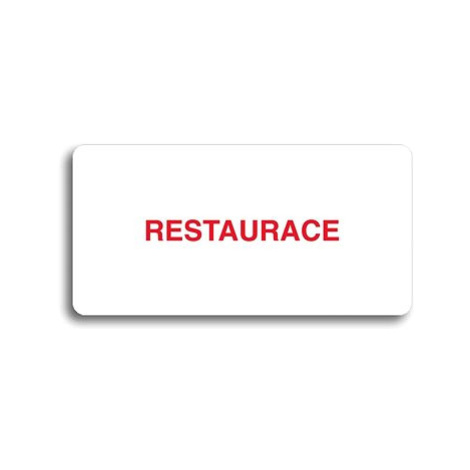 Accept Piktogram "RESTAURACE" (160 × 80 mm) (bílá tabulka - barevný tisk bez rámečku)