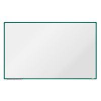 boardOK Bílá magnetická tabule s keramickým povrchem 200 × 120 cm, zelený rám