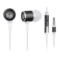 Stylová sluchátka pro MP3, kovová s mikrofem, černé