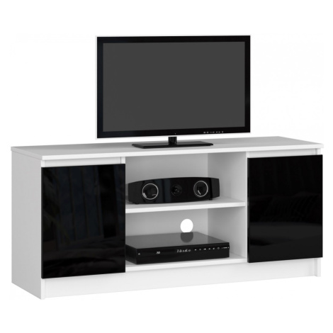 Ak furniture TV stolek Tonon 120 cm bílý/černý lesk