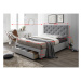 Šedá moderní postel s úložným prostorem SANTOLA 180 x 200 cm