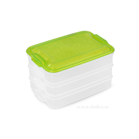 Trojobal 3x 800 ml, box na potraviny zelený