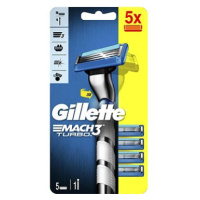 GILLETTE Mach3 Turbo holicí strojek + hlavice 5 ks