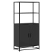 vidaXL Skříň highboard černá 68 x 35 x 139 cm kompozitní dřevo a kov