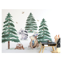 Yokodesign Set - nálepky Lesní království - Zvířátka s medvědem, zimní stromky XL