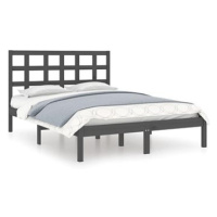 Rám postele šedý masivní dřevo 200 × 200 cm, 3105492