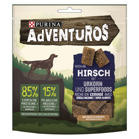 ADVENTUROS snack, 2 balení - 1 + 1 zdarma! - jelení s prosem 2 x 6 x 90 g