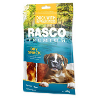 Pochoutka Rasco Premium buvolí kůže obalená kachním masem, tyčinky 18cm 3x140g