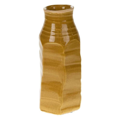 DekorStyle Keramická váza ÁSATÁS 23 cm žlutá