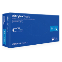 Jednorázové nitrilové rukavice Mercator Medical Nitrylex Basic modré 100 ks Rozměr: M