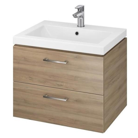 Cersanit S801-148-DSM - Závěsná koupelnová skříňka s umyvadlem LARA 60 cm ořech S801-148-DSM