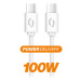 Kabel Aligator Power 100W, USB-C na USB-C, 5A, 1,5m, bílá