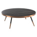 Estila Art deco kulatý konferenční stolek Forma Moderna černý mramor 90cm