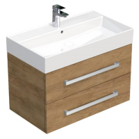 Koupelnová skříňka s umyvadlem SAT Cube Way 80x47,5x46 cm dub Hickory CUBE46802DHSAT