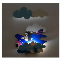 DoDo Dětská LED lampička krteček v letadle (s dálkovým ovladačem)