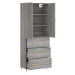 vidaXL Skříň highboard šedá sonoma 69,5 x 34 x 180 cm kompozitní dřevo