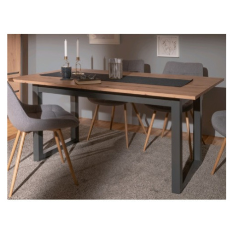 Rozkládací jídelní stůl Denver 160x90 cm, dub artisan/antracit Asko