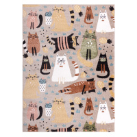 Dywany Łuszczów Dětský kusový koberec Fun Kittens Cats beige - 180x270 cm