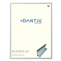 DANTIK rámeček 30 × 40, ALU profil 7022 Stříbrný matný plexi čiré