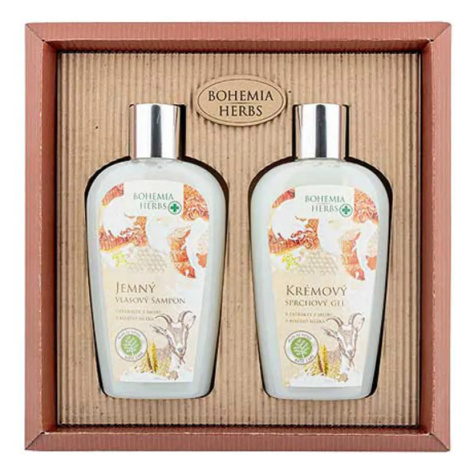 Bohemia Herbs Med a Kozí mléko sprchový gel 250 ml + šampon na vlasy 250 ml dárková sada Bohemia Gifts & Cosmetics