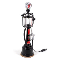Estila Designová retro stolní lampa Apoca černé barvy s dekorativní benzinovou pumpičkou 68cm