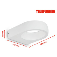 Telefunken Telefunken Puka LED venkovní nástěnné světlo, bílá