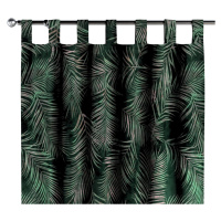 Dekoria Závěs na poutkach, stylizované palmové listy na zeleném podkladu, Velvet, 704-21