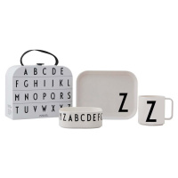 3dílný dětský jídelní set s kufříkem Design Letters Classics Z