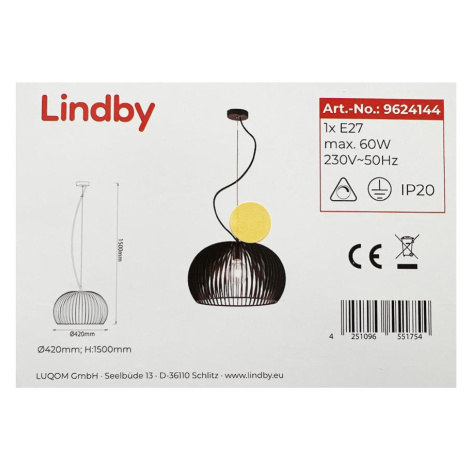 Lindby Lindby - Lustr na lanku JURSA 1xE27/60W/230V