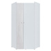 Rohová šatní skříň Moco - 90x190x90 cm (bílá, dub wilton, šedá)