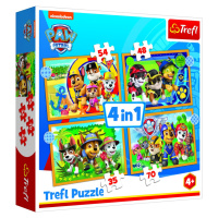 Trefl Puzzle Tlapková patrola - Prázdniny 4v1 - Trefl