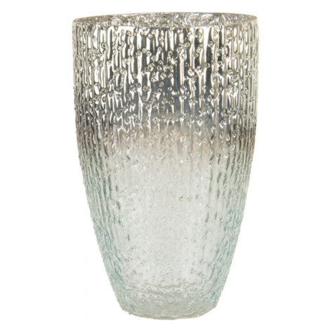 Šedo stříbrný skleněný svícen Jacinta mini – 12x20 cm Clayre &amp; Eef