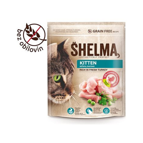 Shelma Junior bezobilné granule s čerstvým krůtím pro koťata 750 g