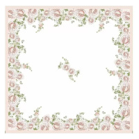 German Papírový dekorativní ubrus Duni Dunicel® / 84 x 84 cm / motiv Rose Glory / bílá/růžová