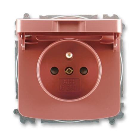 ABB Tango zásuvka s víčkem vřesová červená 6619A-A06397 R2 s clonkami (2CHA196397A4533)