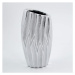 Váza ovál zkosená keramika stříbrná 12x25cm