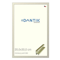 DANTIK rámeček 20 × 30, ALU profil 7269 zlatý matný sklo čiré