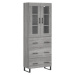 vidaXL Skříň highboard šedá sonoma 69,5 x 34 x 180 cm kompozitní dřevo