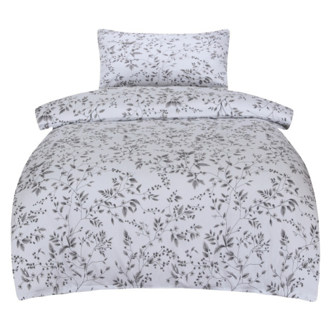 Šedé povlečení na jednolůžko z bavlněného saténu 140x200 cm Gloria – My House