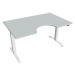 Office Pro psací stůl Hobis Motion MS ERGO 2 Šířka: 140 cm, Barva desky: šedá, Barva kovu: bílá 
