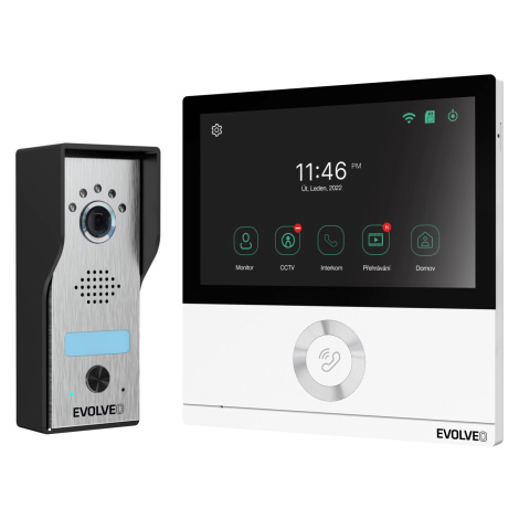 EVOLVEO DoorPhone AHD7, Sada domácího WiFi videotelefonu s ovládáním brány nebo dveří bílý monit